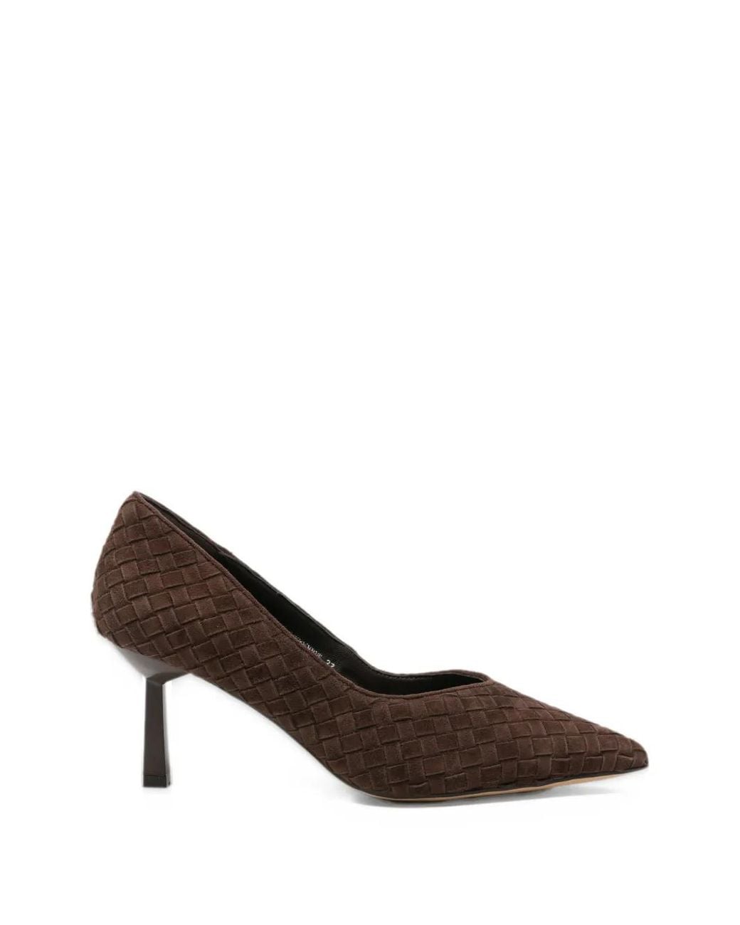 Linda Baumann Brown Woven Pointed-Toe Pumps
