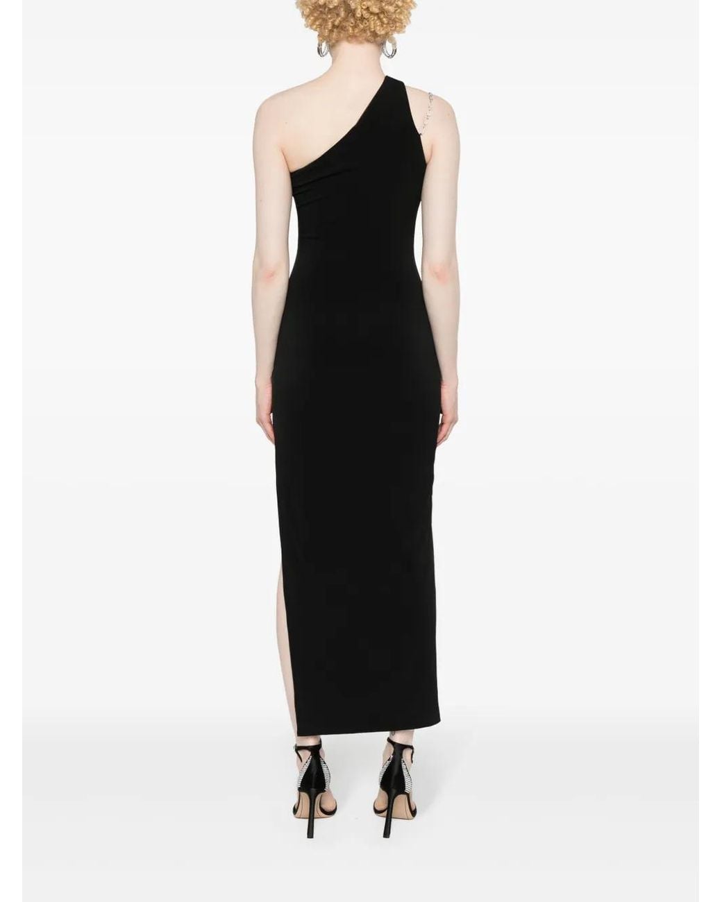 Nissa Black Asymmetric-Design Dress