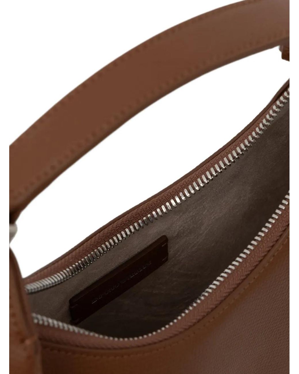 Emporio Armani Brown 1981 Mini Leather Hobo Bag