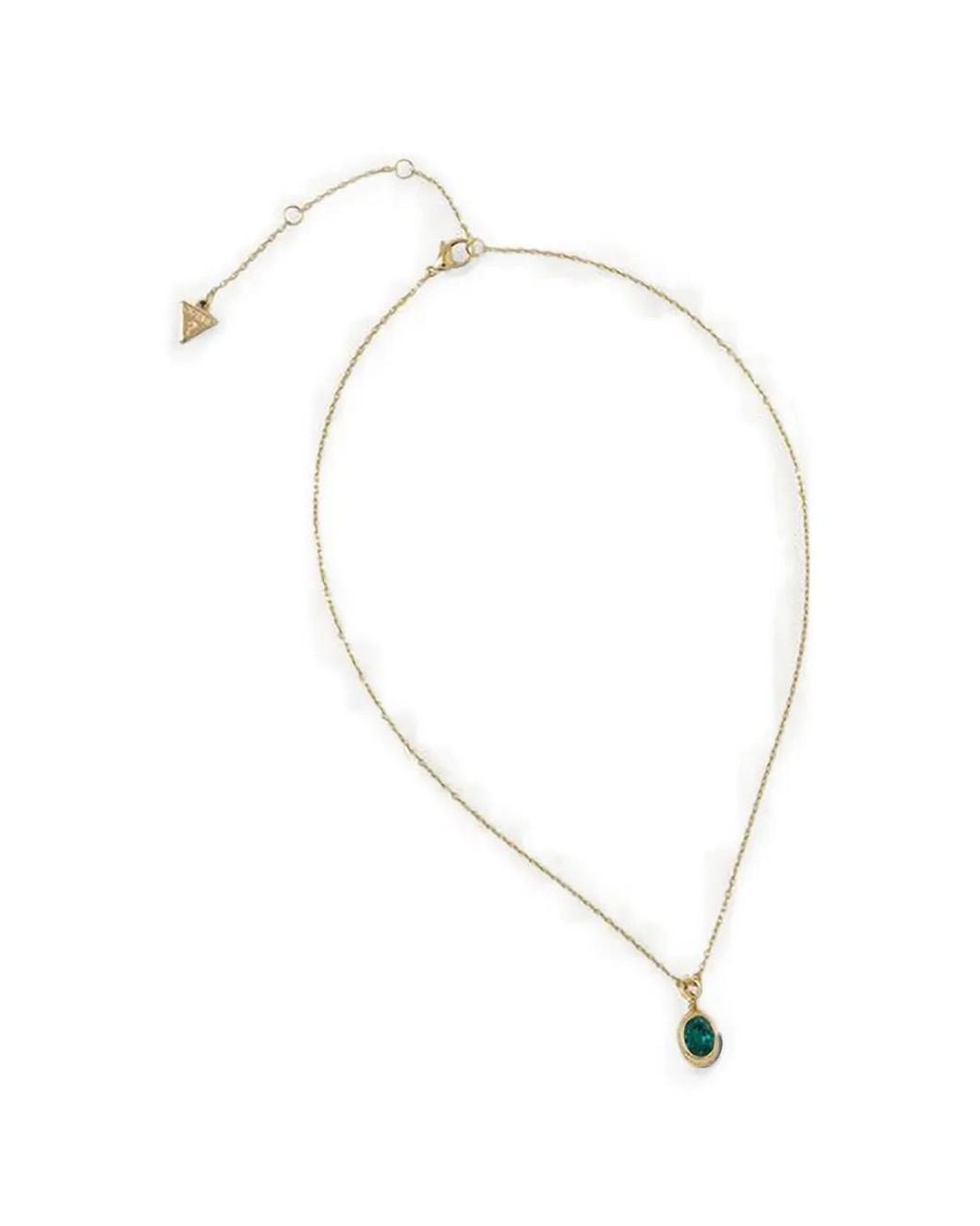 Guess White Divine Crystal-Pendant Cable-Link Necklace