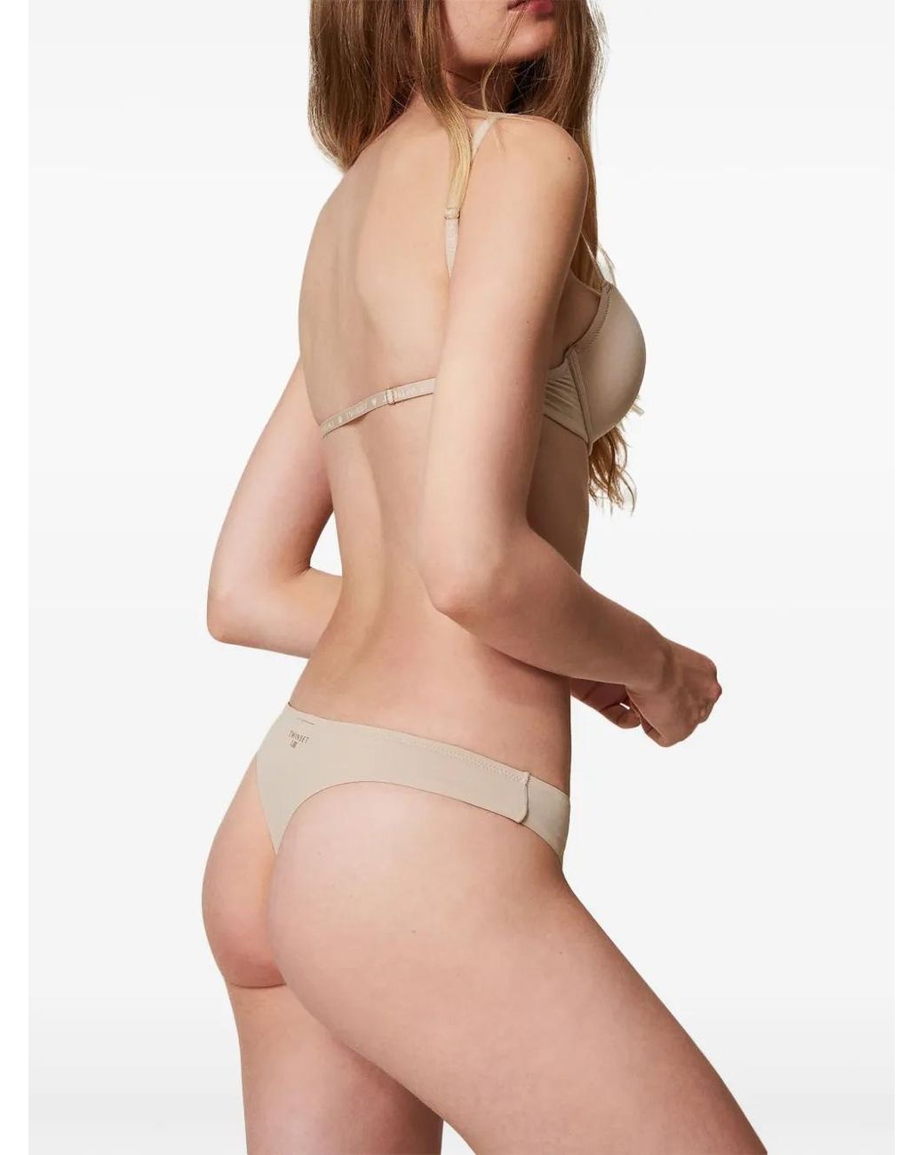 Twinset Natural Charmeuse Thong Briefs