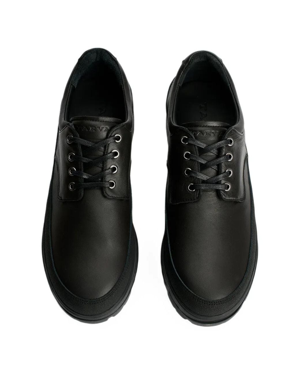 Tarvas Black Derby Shoes for men