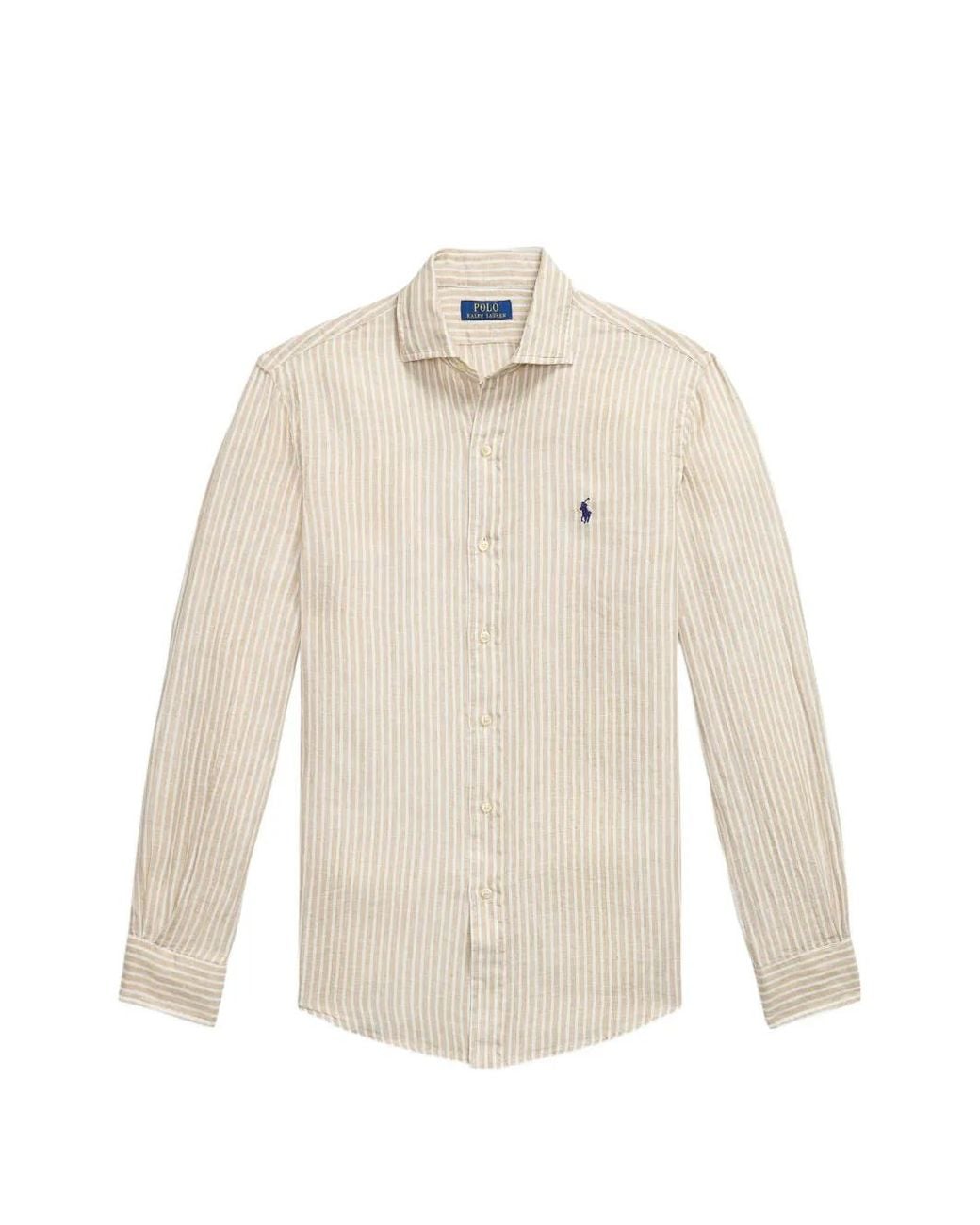Polo Ralph Lauren White Chemise Rayée À Poche Poitrine for men