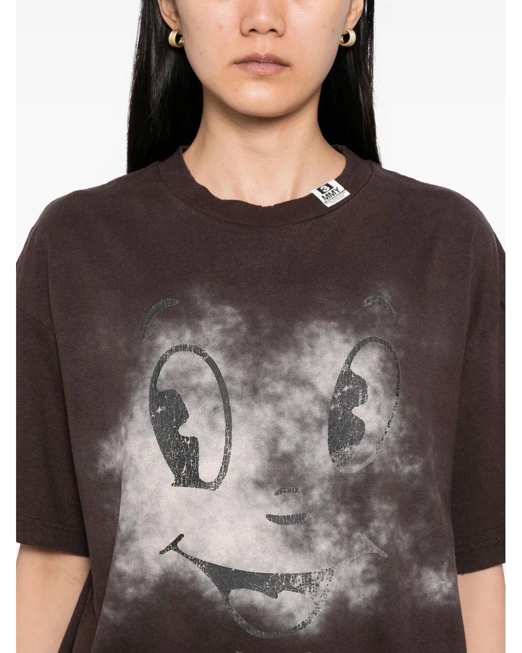 Maison Mihara Yasuhiro Brown Graphic-Print T-Shirt