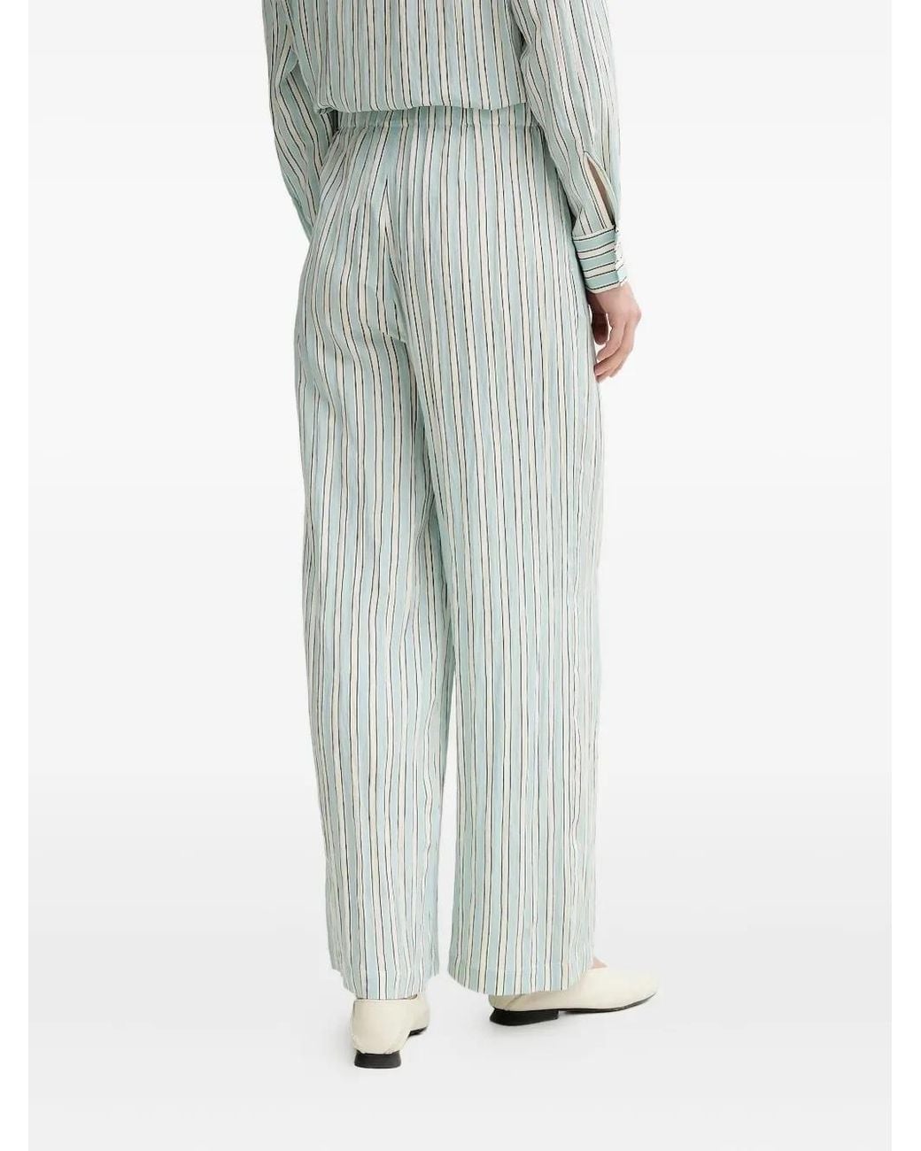 Marc O' Polo Blue Stripe-Pattern Trousers
