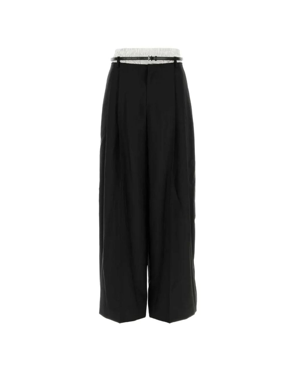 Alexander Wang Black Mid-Rise Layered Boxer Tailored Pants