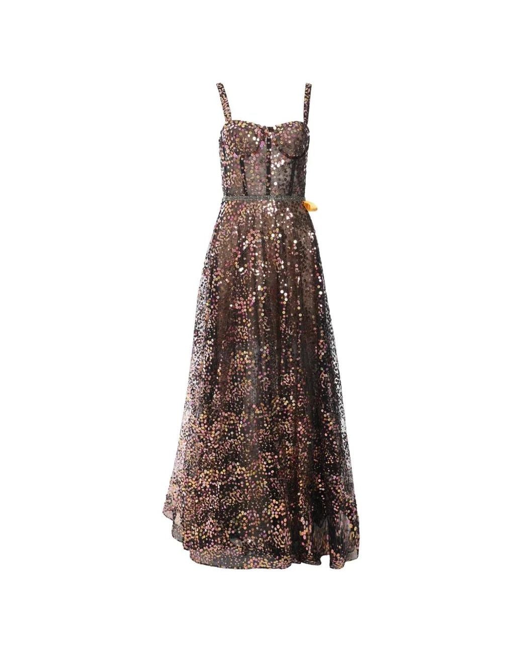 Bronx and Banco Brown Midnight Noir Sequined Gown
