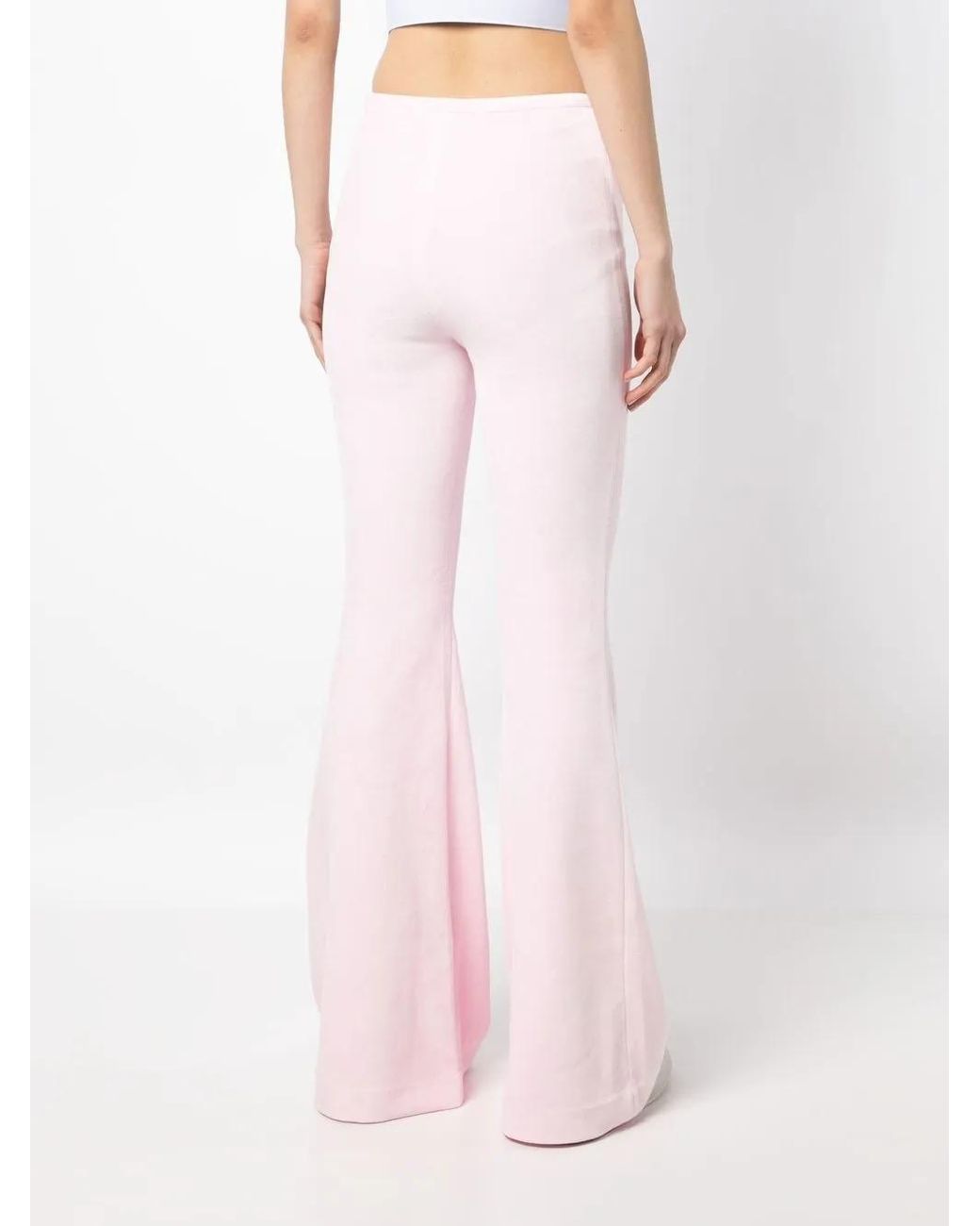 Alexander Wang Pink Flared-Leg Cut Trousers