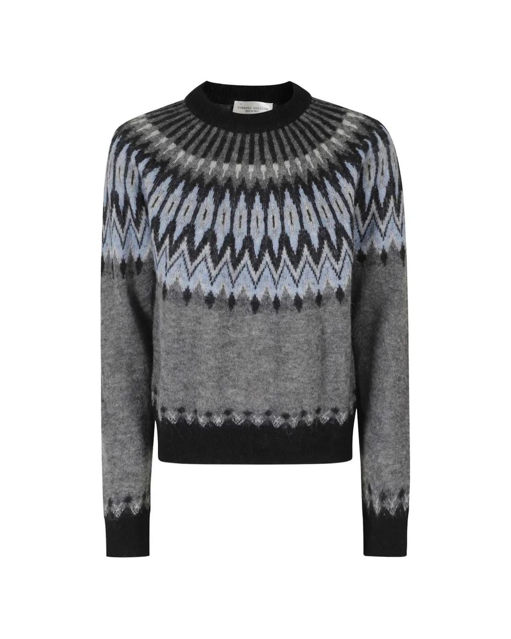 Roberto Collina Gray Patterned Sweater