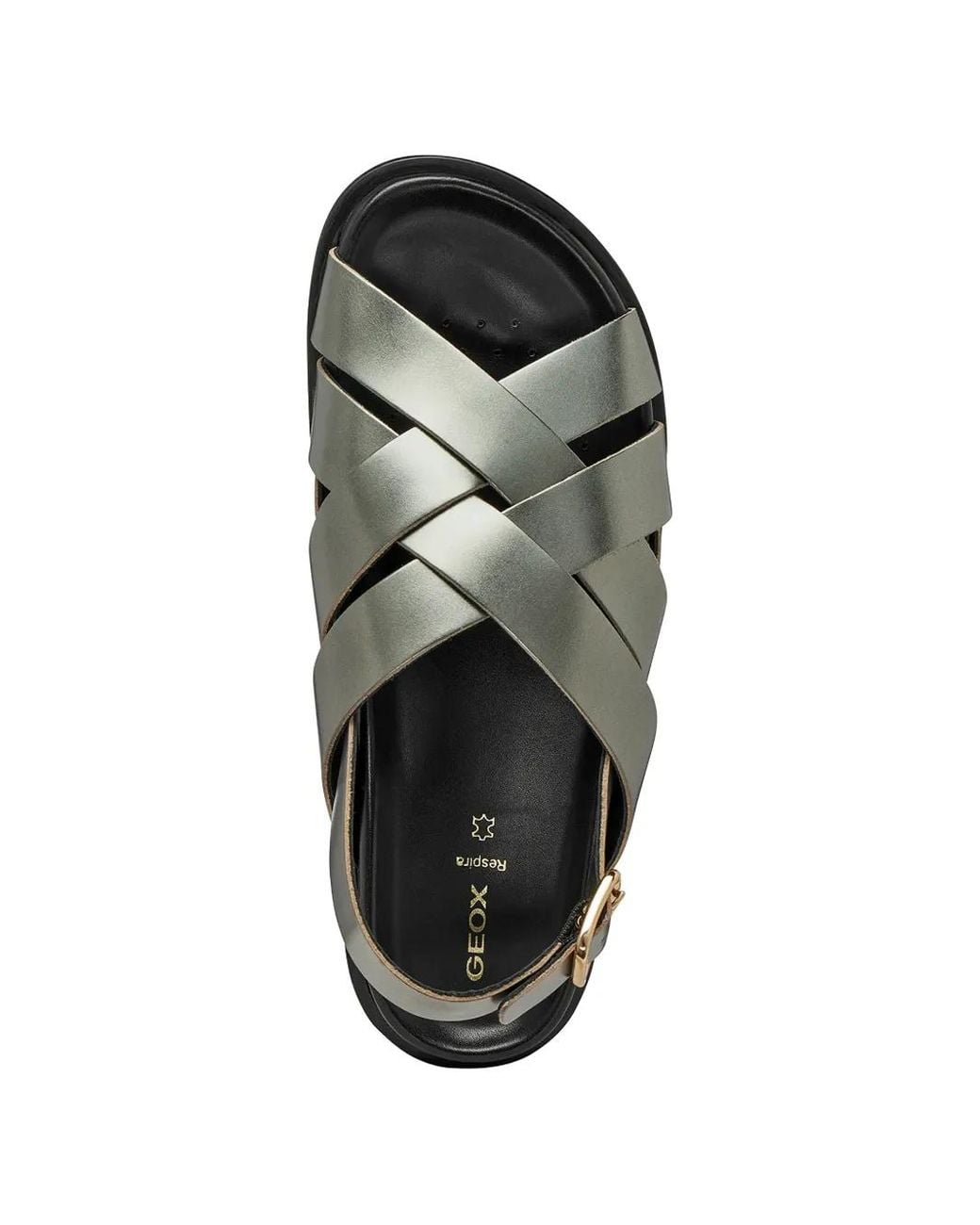 Geox Gray Crossover Metallic-Finish Sandals