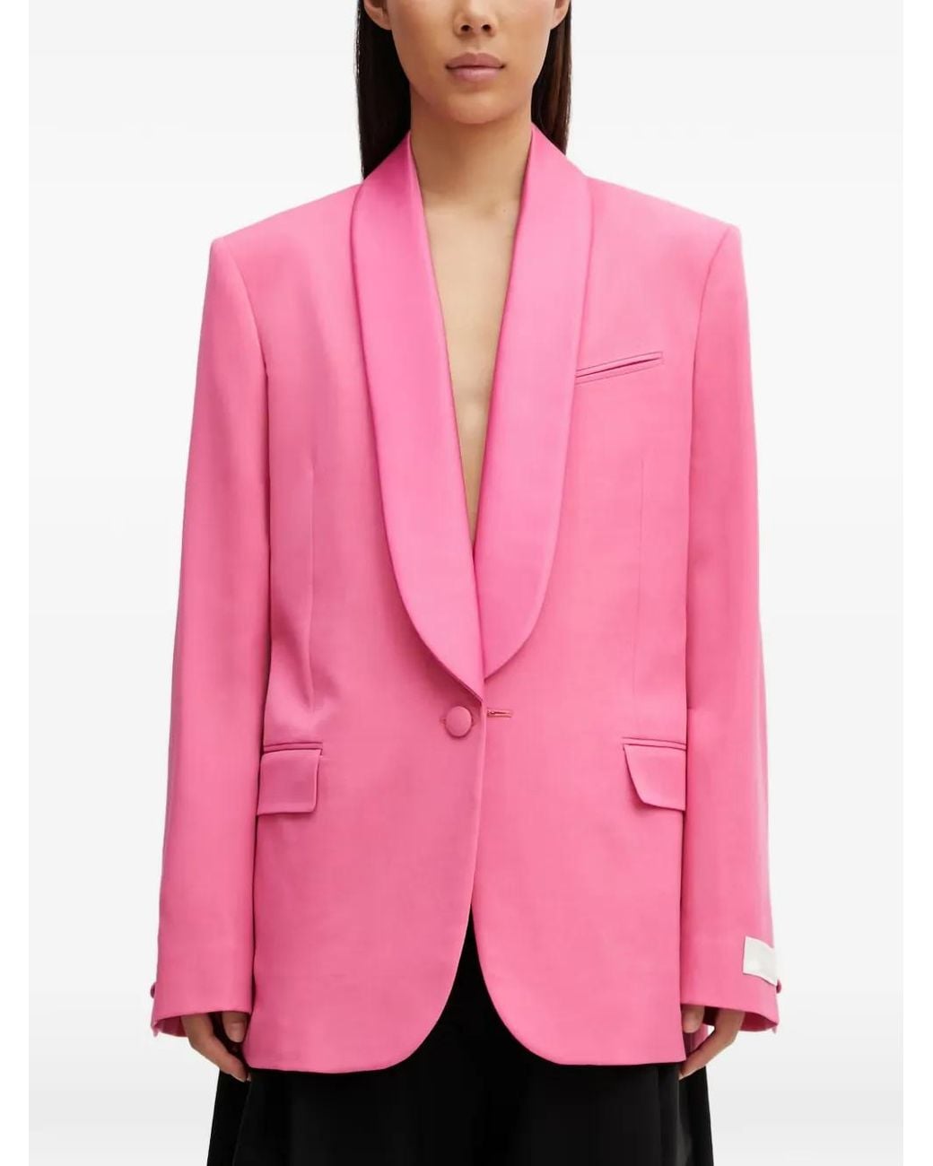 KENZO Pink Shawl-Lapel Single-Breasted Blazer