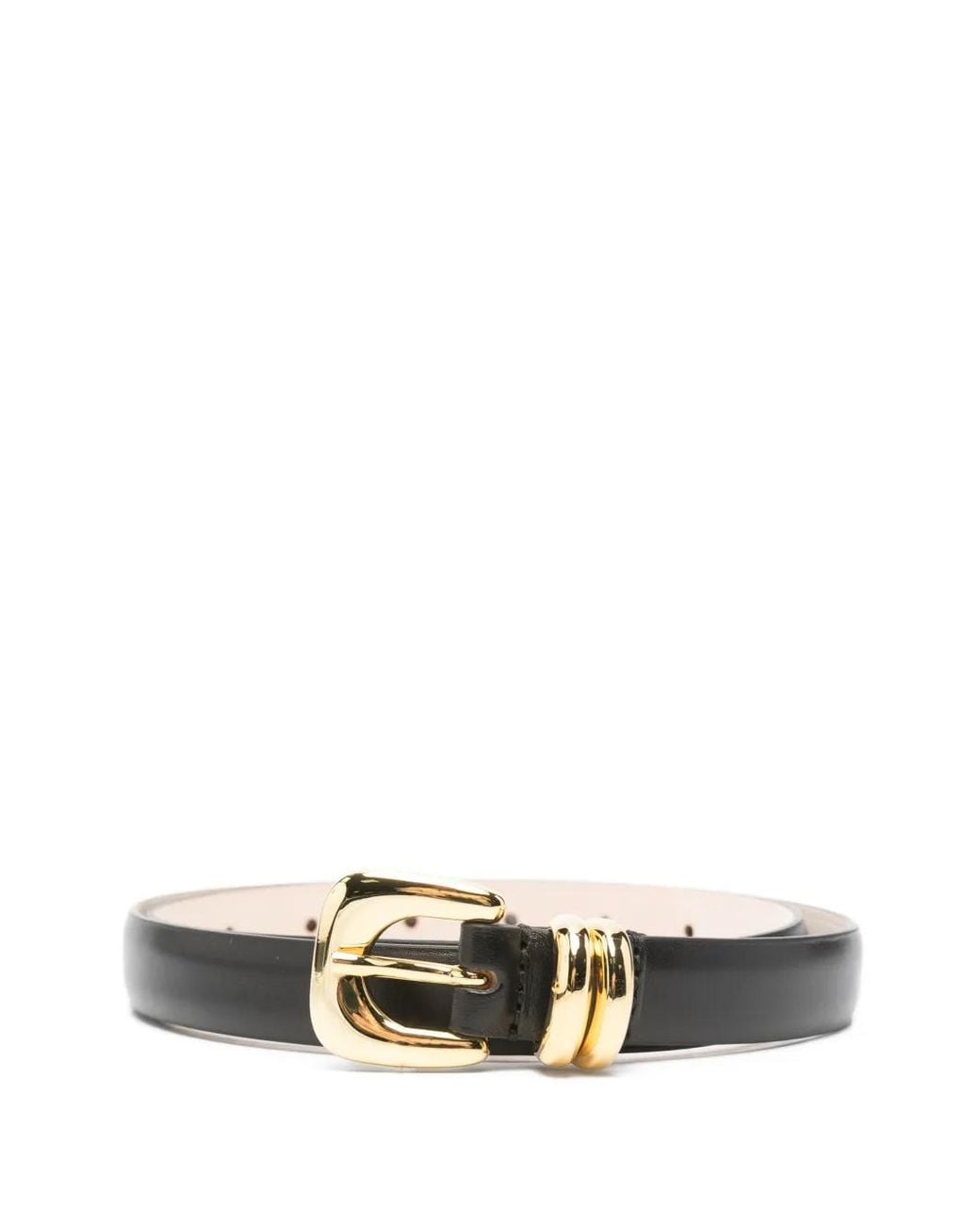 DEHANCHE White Ceinture Altura Noire À Boucle Dorée