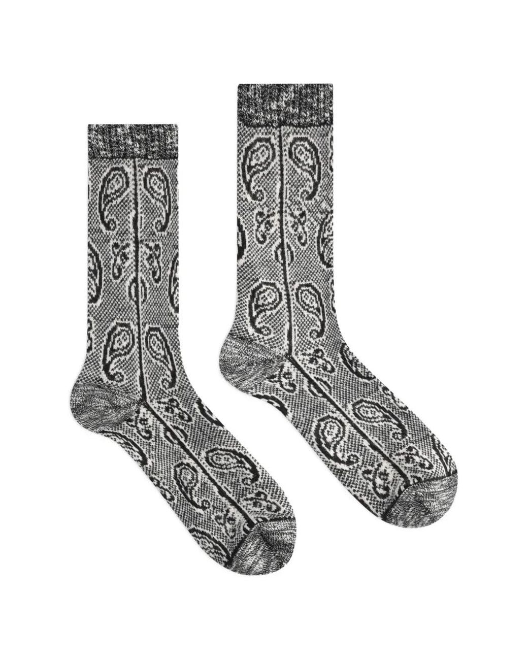 Dries Van Noten White Jacquard Wool Socks