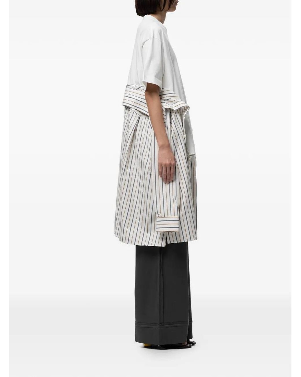 Maison Mihara Yasuhiro White T-Shirt À Design Asymétrique