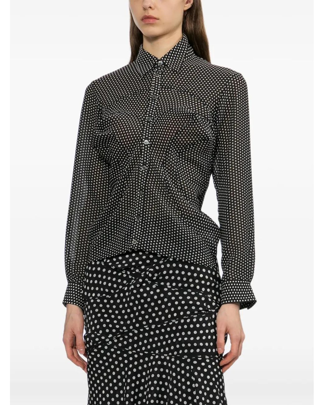 Junya Watanabe Black Polka Dot Blouse