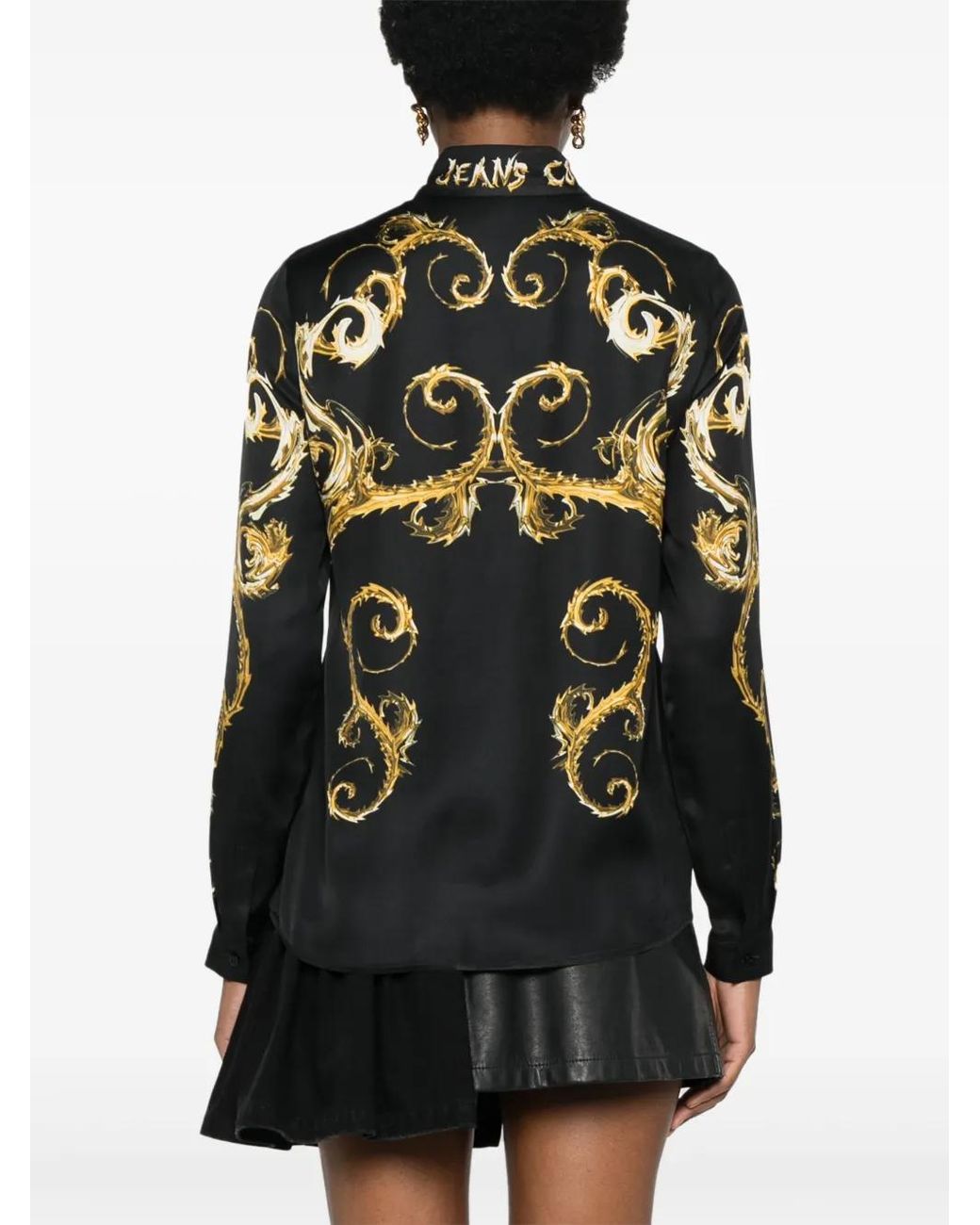 Versace Jeans Couture Black Baroque Print Shirt