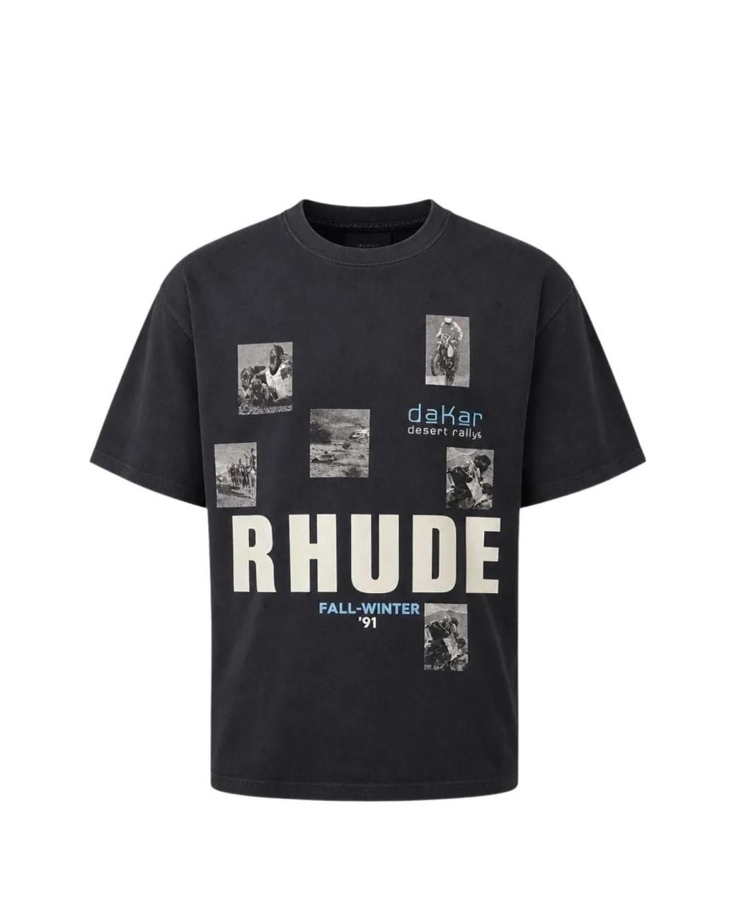 Rhude Black Winter 91 Rallye T-Shirt for men