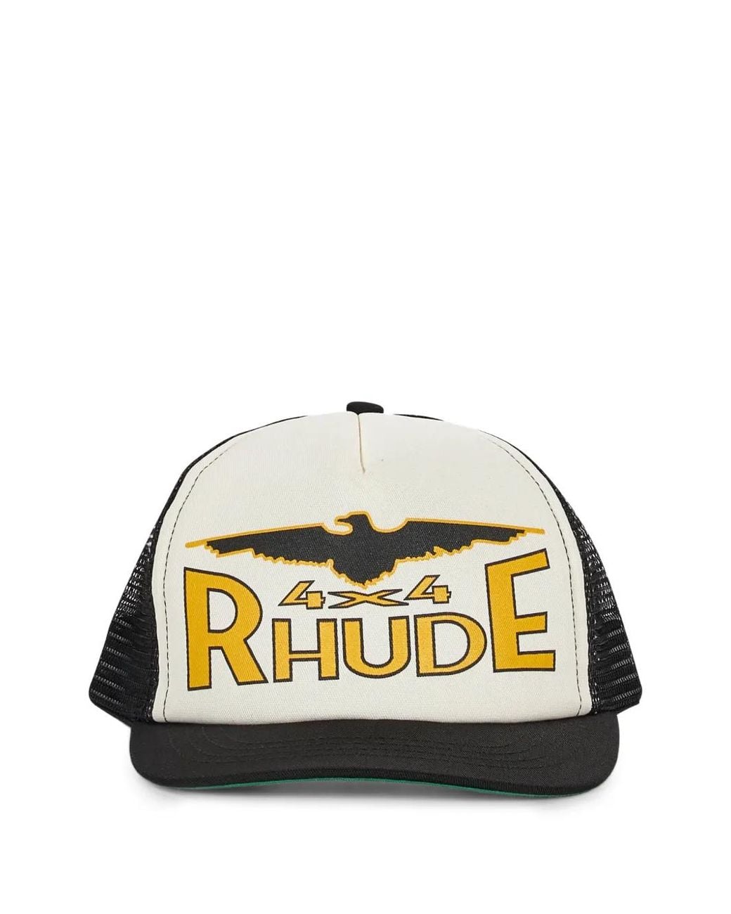 Rhude Black Logo-Print Mesh-Panel Cap