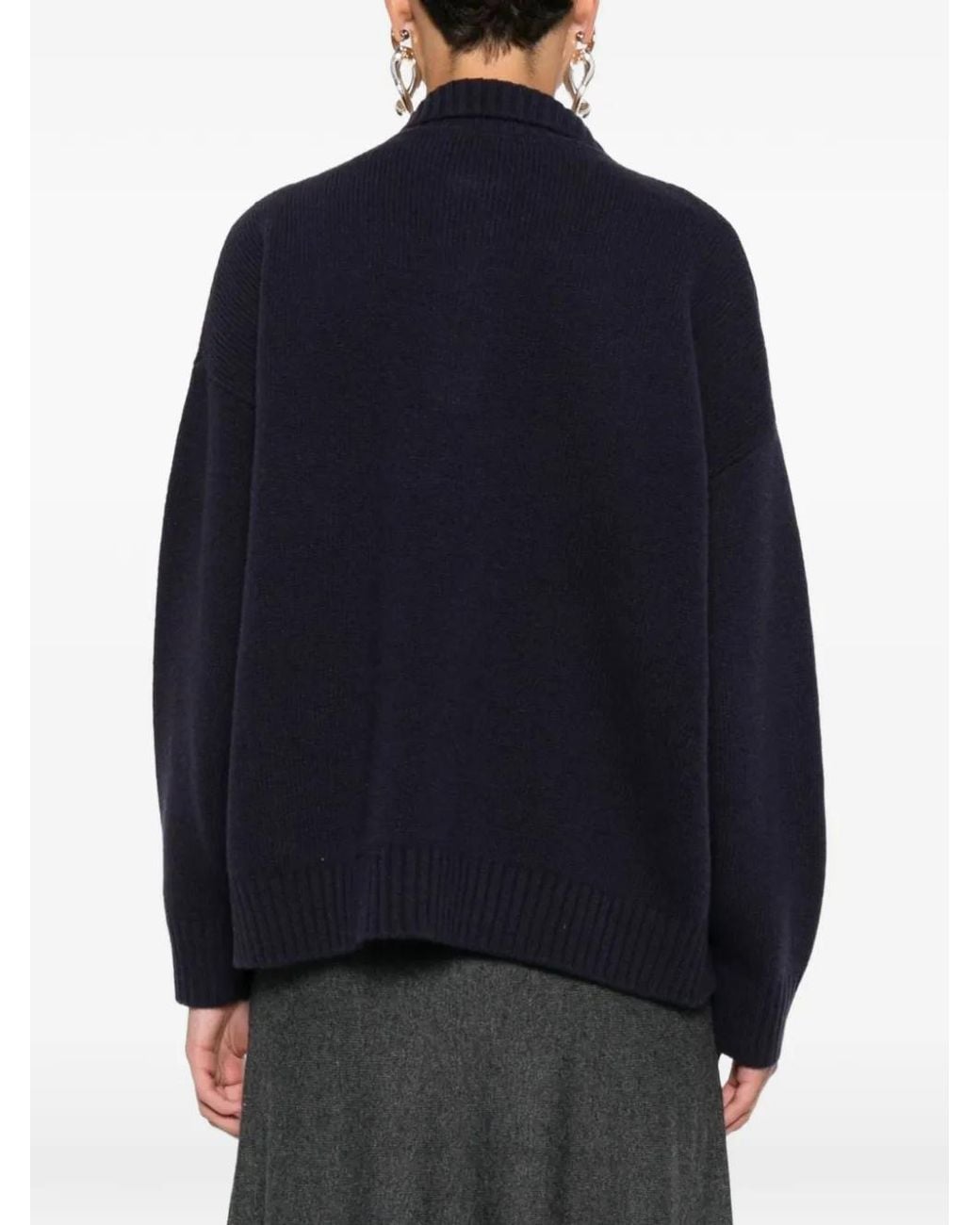 Weekend by Maxmara Blue V-Neck Spread-Collar Sweater