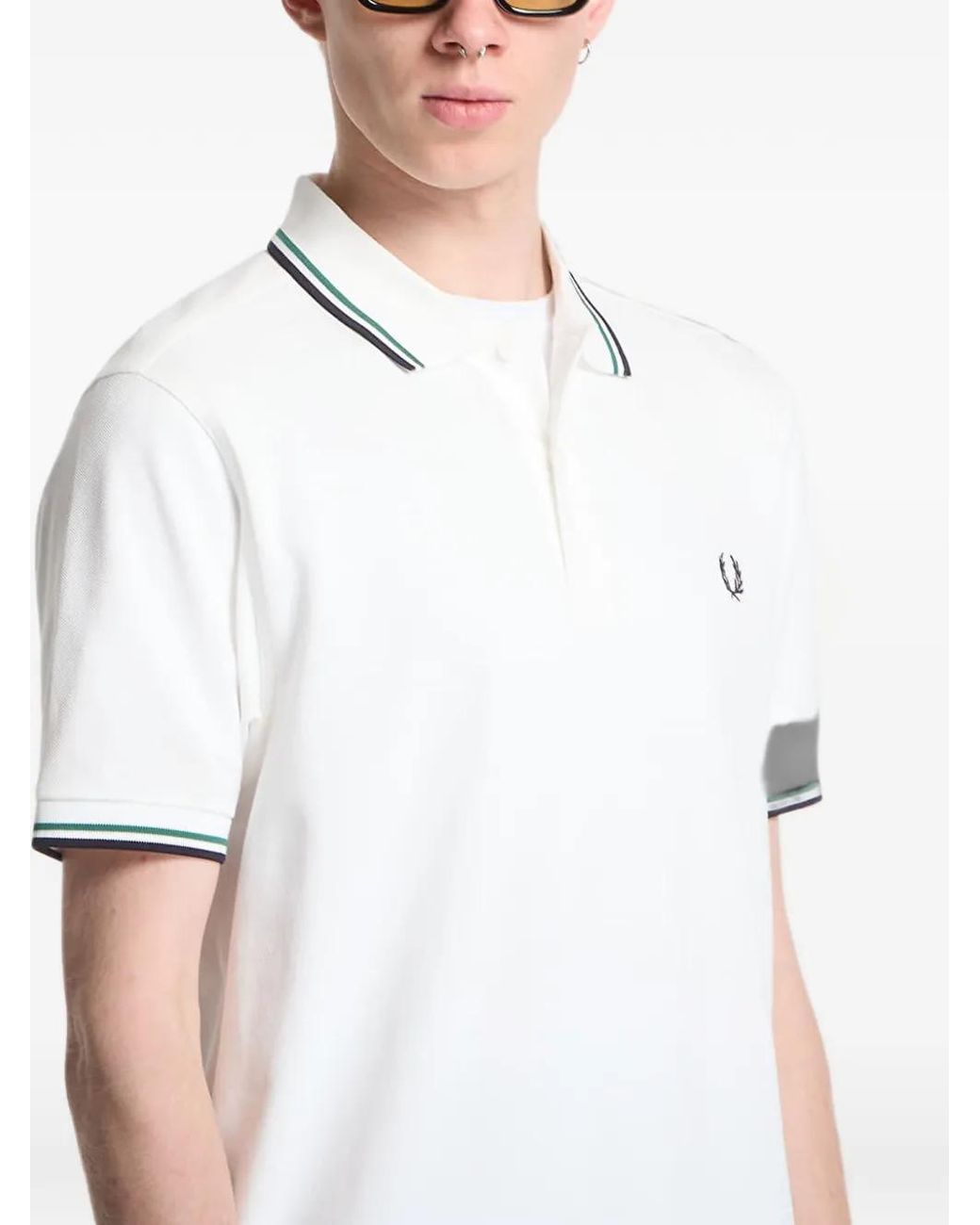 Fred Perry White M3600 Polo Shirt for men