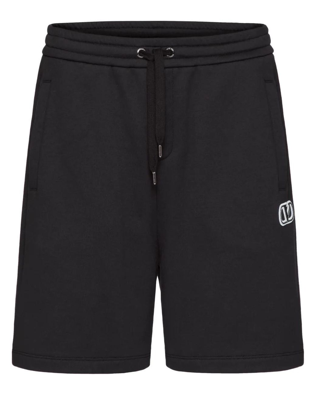 Valentino Garavani Black Vlogo Signature Cotton Bermuda Shorts for men