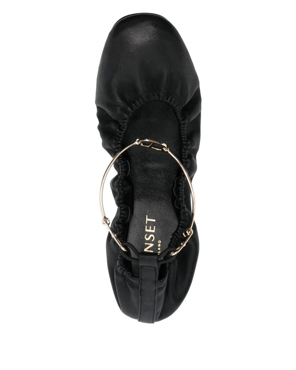 Twinset Black Ankle-Strap Ballerina Shoes