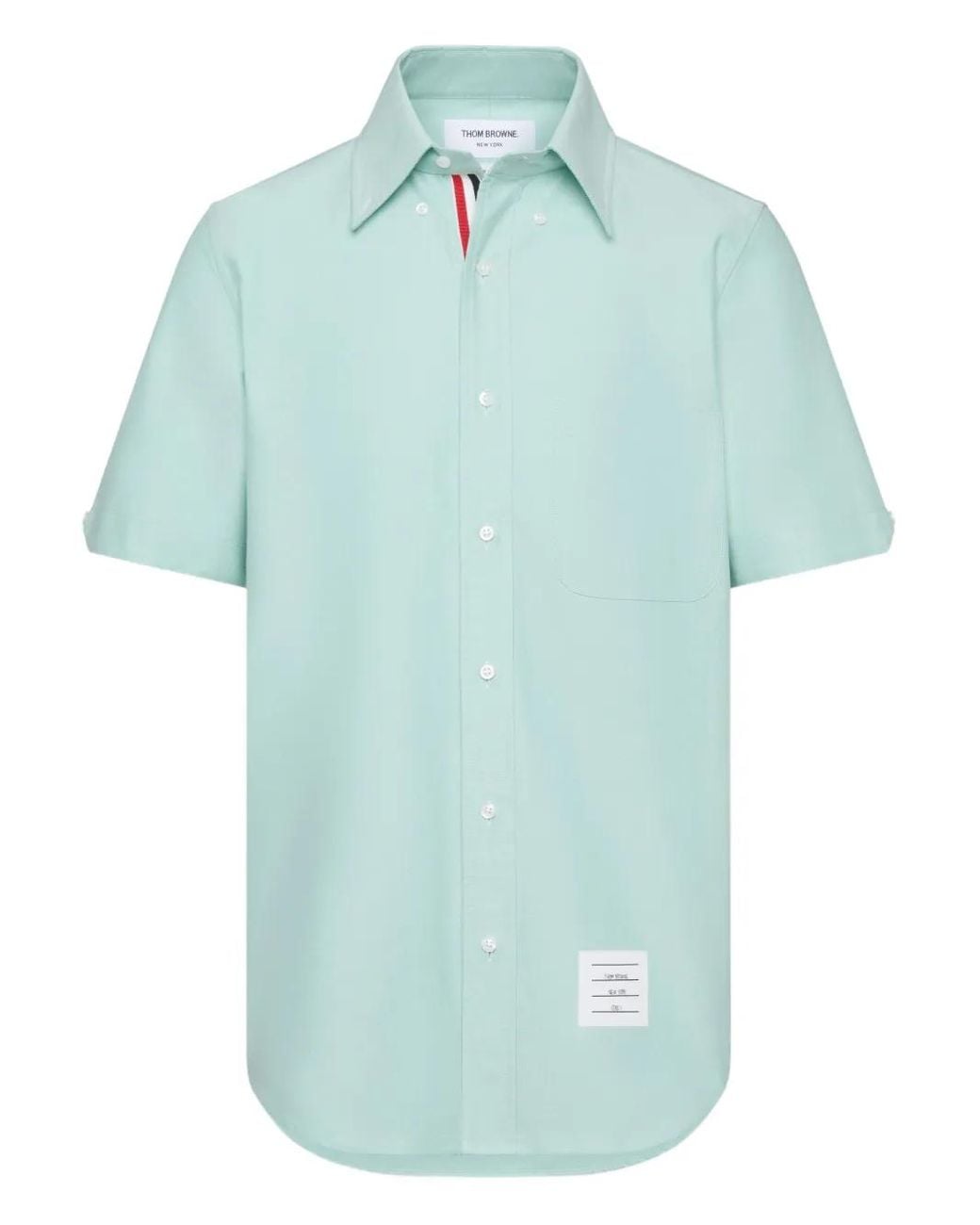 Thom Browne Blue Patch-Pocket Short-Sleeve Shirt for men