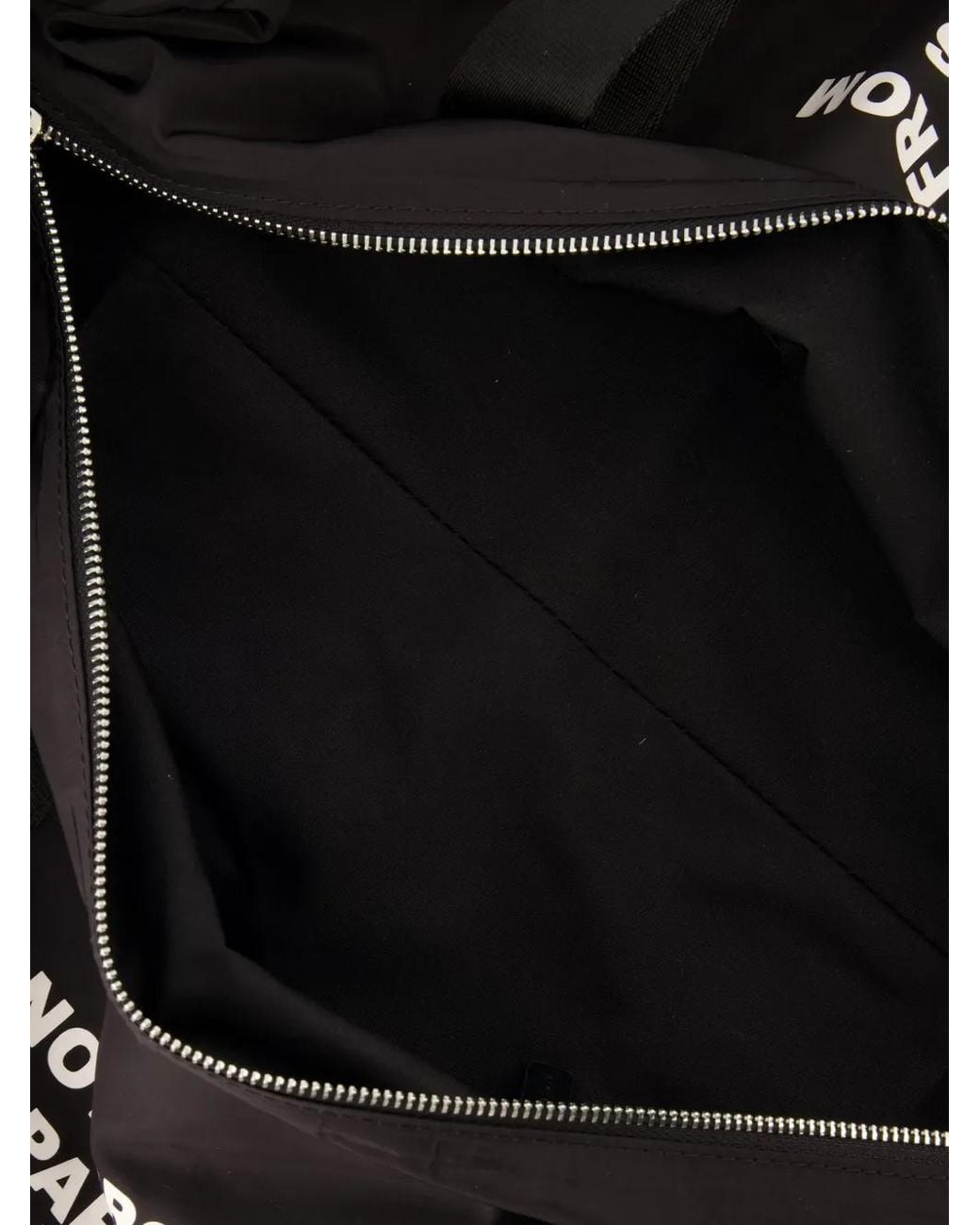 Drole de Monsieur Black Slogan-Print Holdall for men