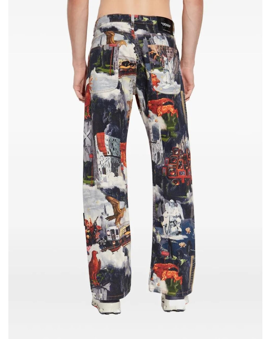 Off-White c/o Virgil Abloh Blue Printed Jeans for men