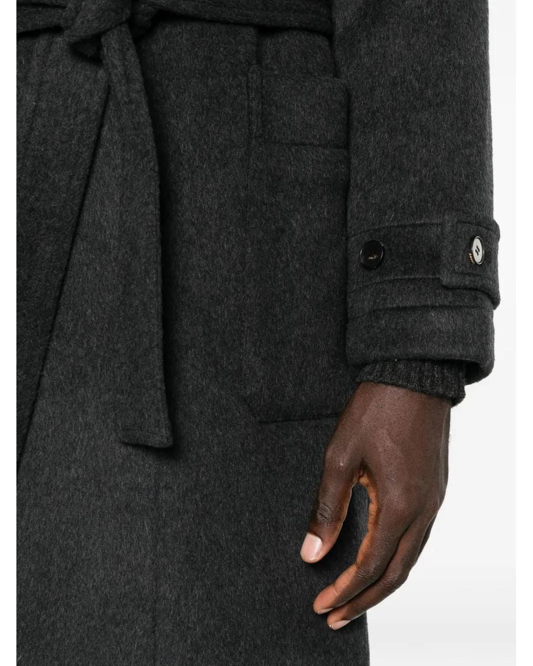 Amaranto Jas Met Knoopsluiting En Ceintuur in het Black voor heren
