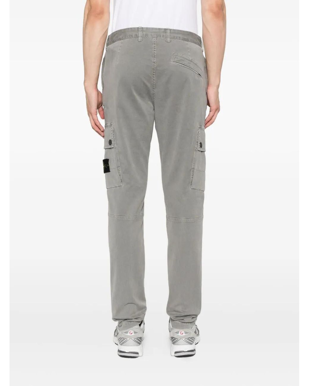 Stone Island Gray Cargo Trousers With Patch Pockets for men