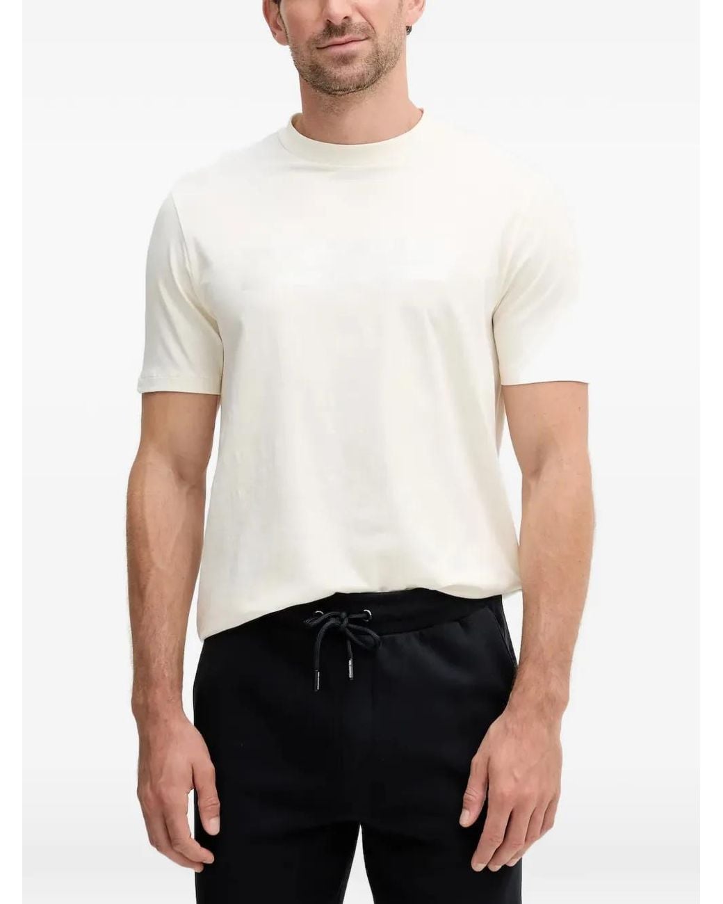 Karl Lagerfeld White Logo-Print T-Shirt for men