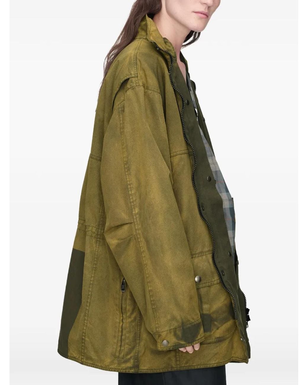 Maison Margiela Green Faded-Effect Hunting Coat