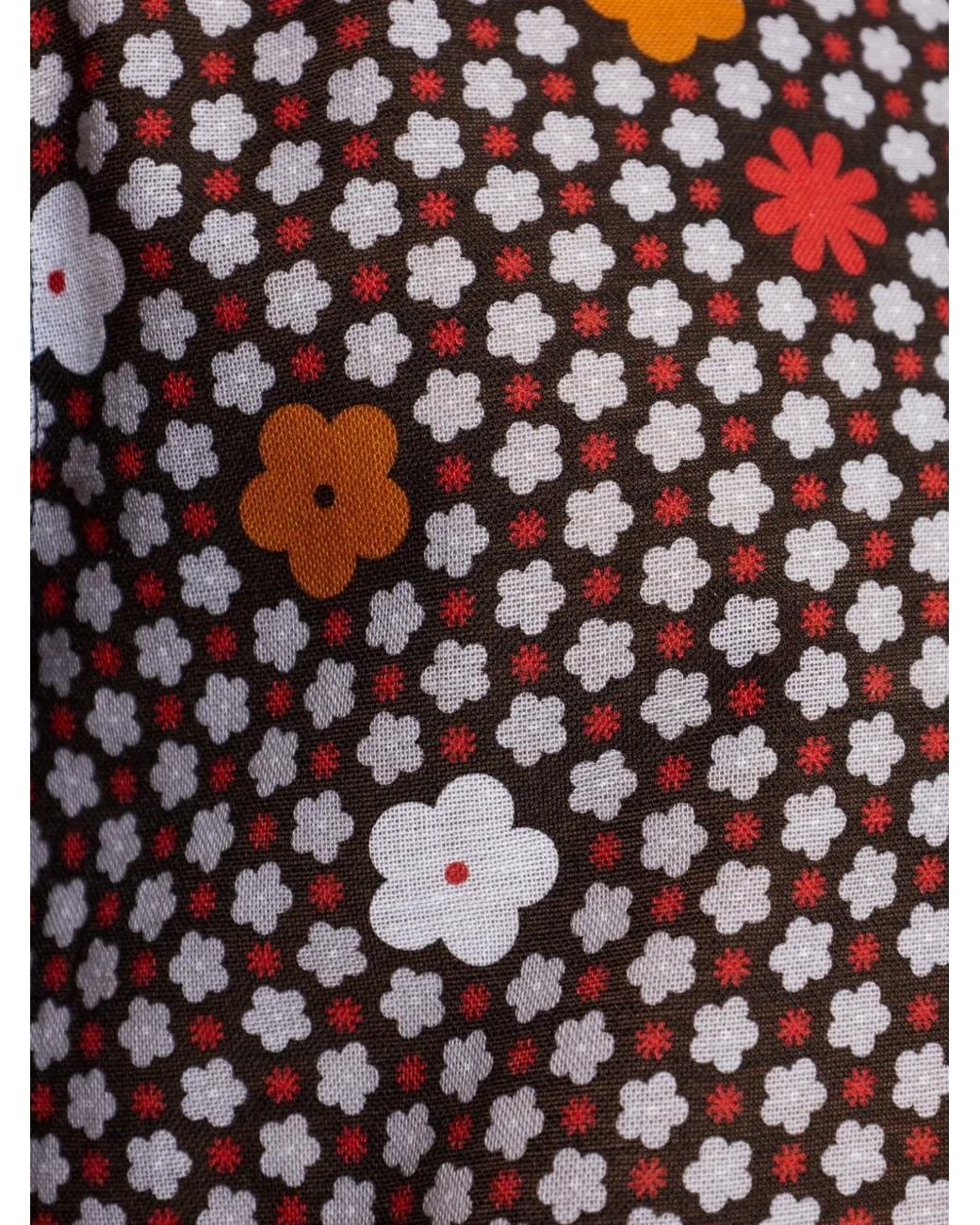 MM6 by Maison Margiela Red Floral-Print Short-Sleeve Shirt for men