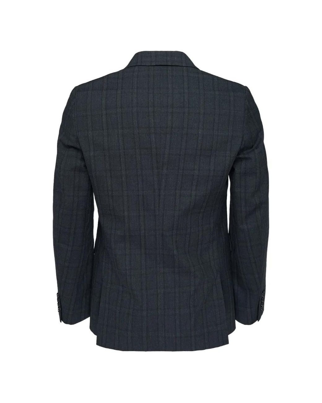 Comme des Garçons Blue Check-Pattern Single-Breasted Jacket for men