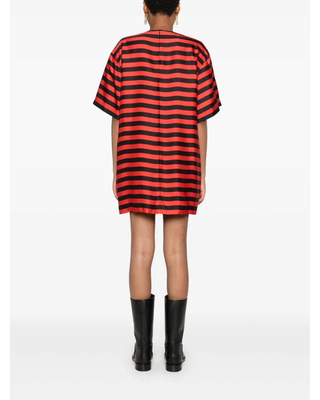 Robe Courte À Rayures Plan C en coloris Red