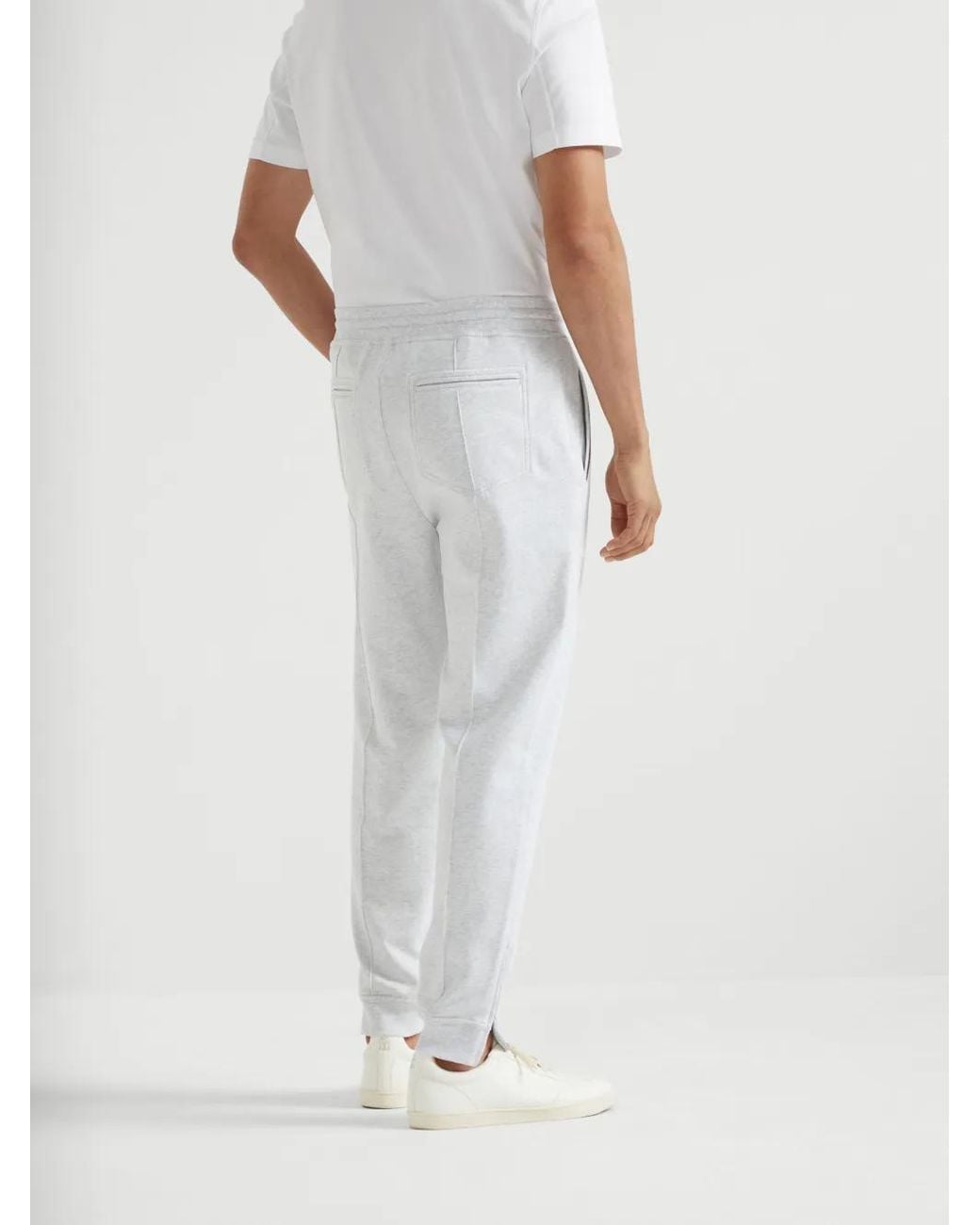 Brunello Cucinelli White Track Pants for men
