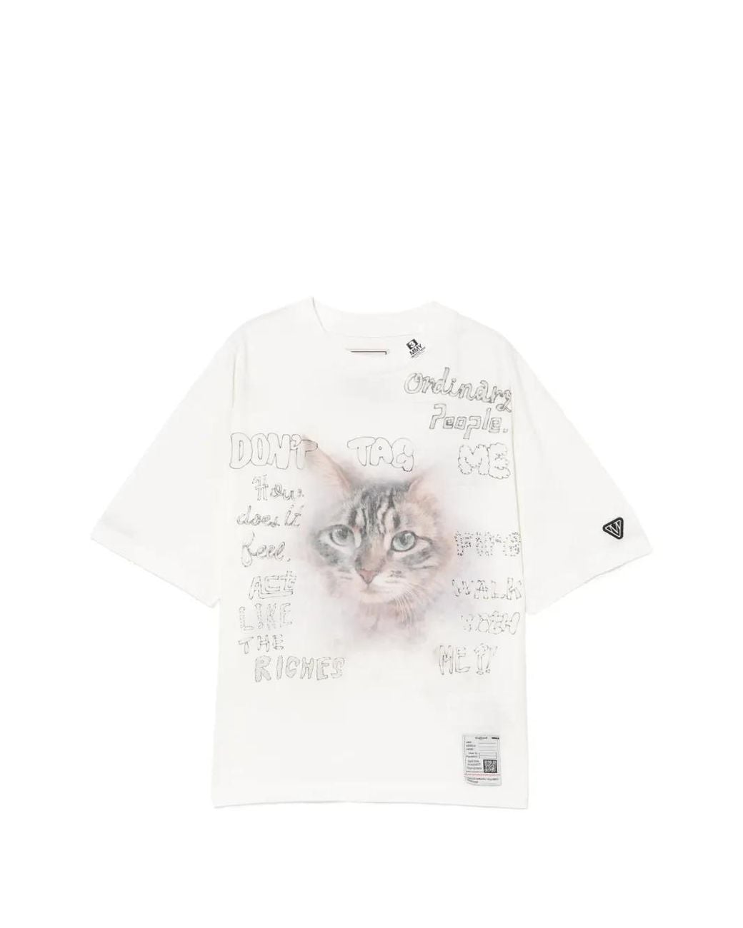 Maison Mihara Yasuhiro White Cat-Print T-Shirt