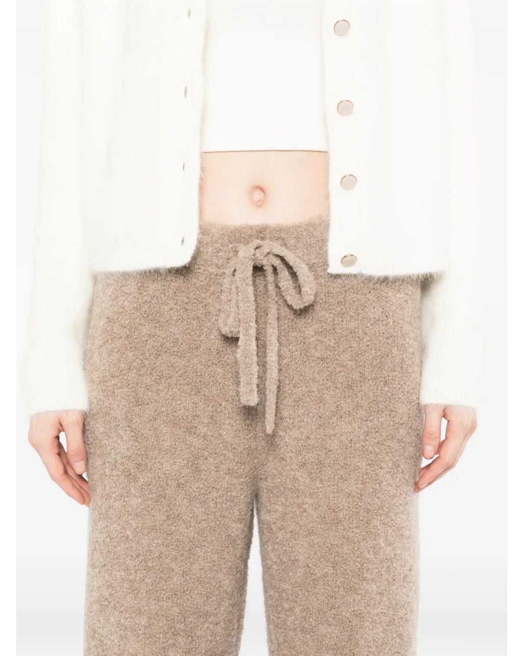 James Perse Natural Bouclé Drawstring Trousers
