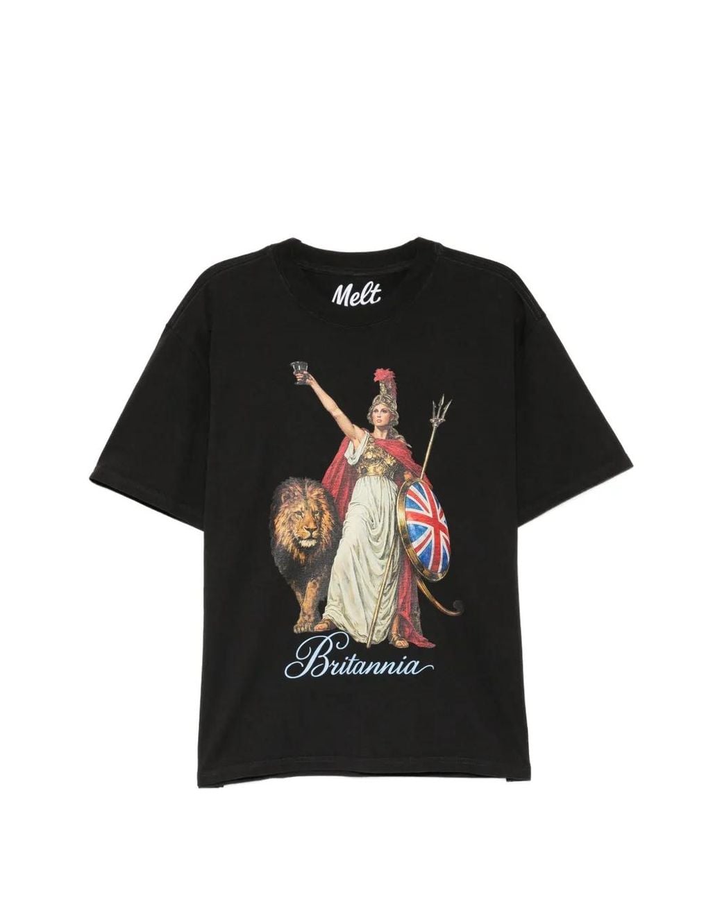 Melt Black Graphic-Print T-Shirt for men