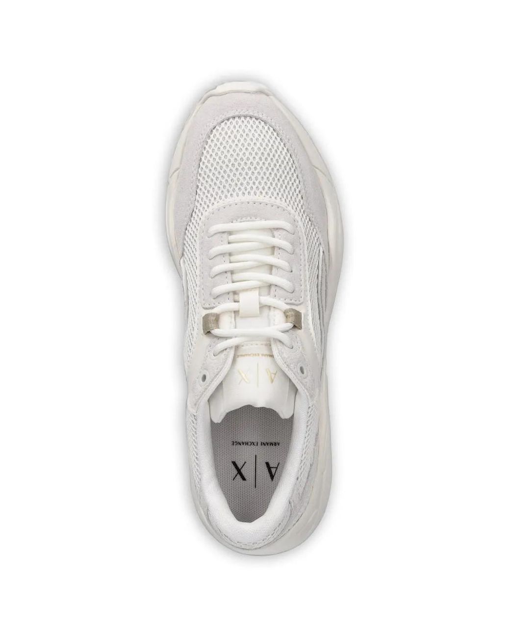 ARMANI EXCHANGE White Panelled Mesh Sneakers