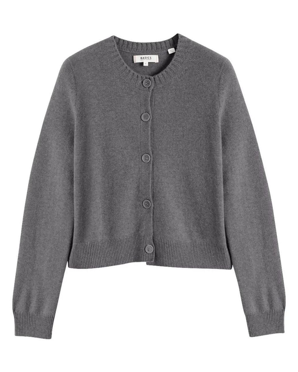 Chinti & Parker Gray Crew-Neck Knitted Cardigan