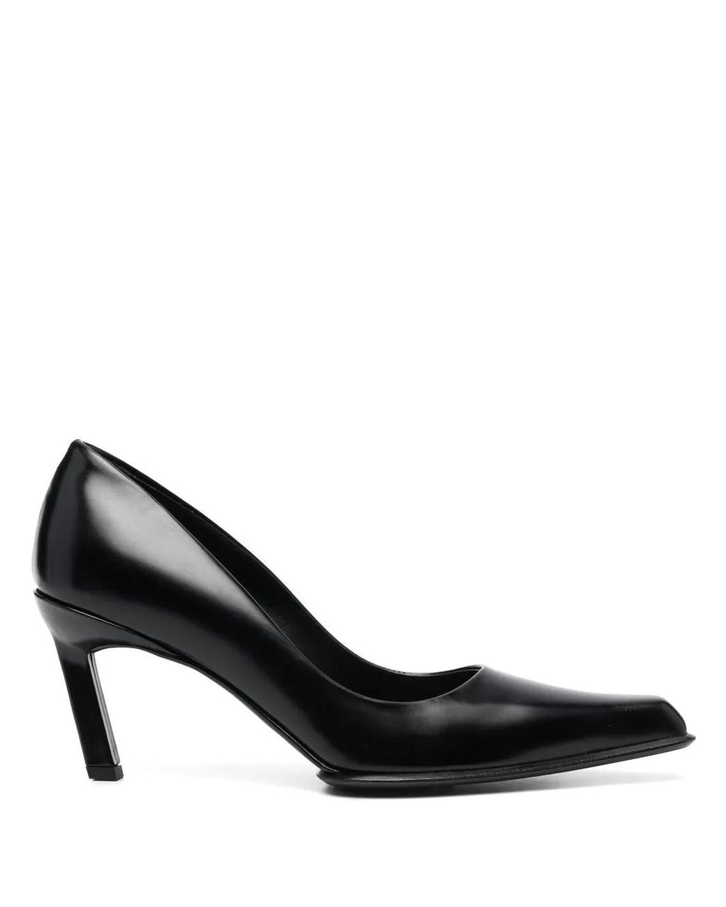 Raf Simons Black Lea High-Heel Pumps