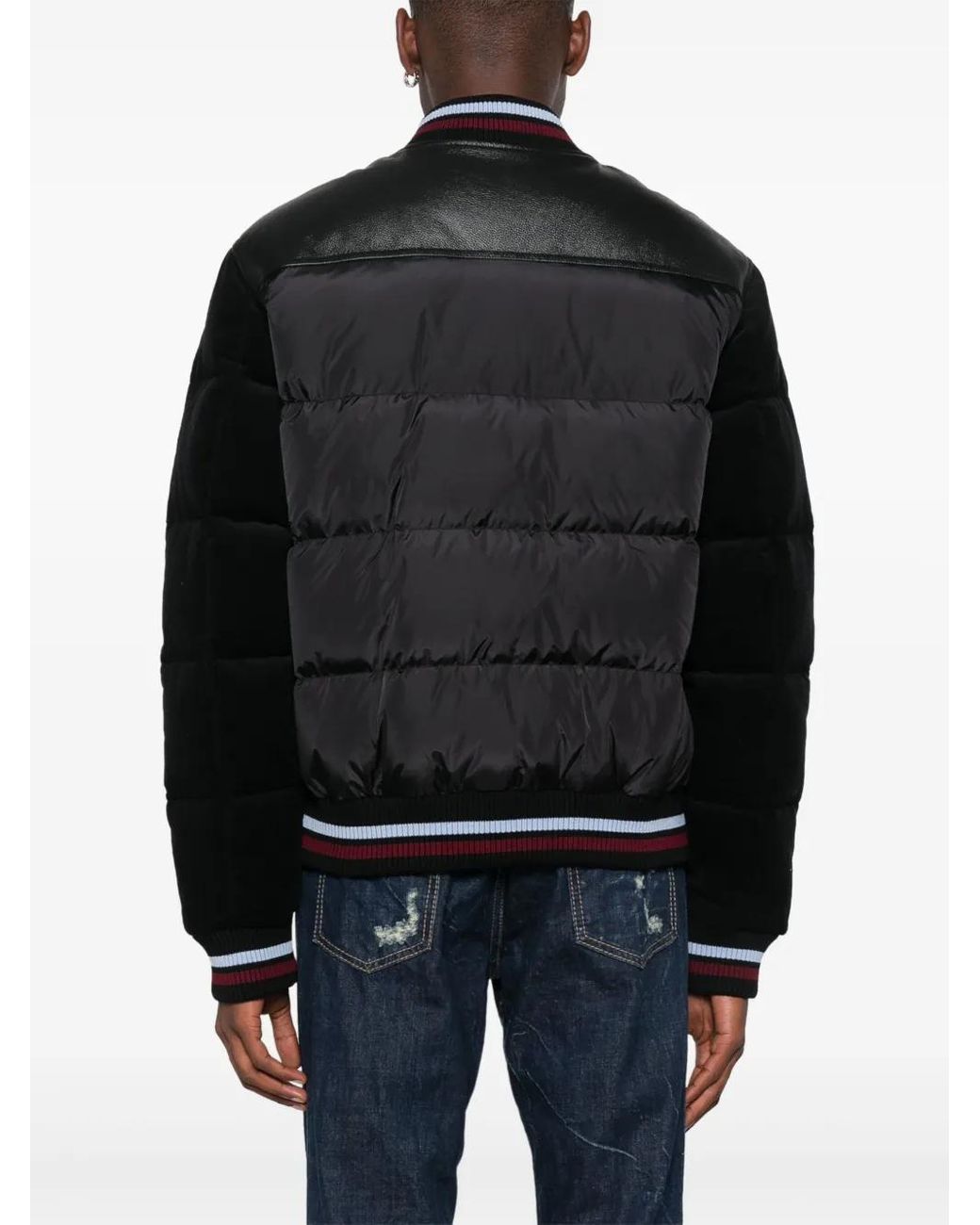 DSquared² Mixed Puffer Bomber in Black für Herren