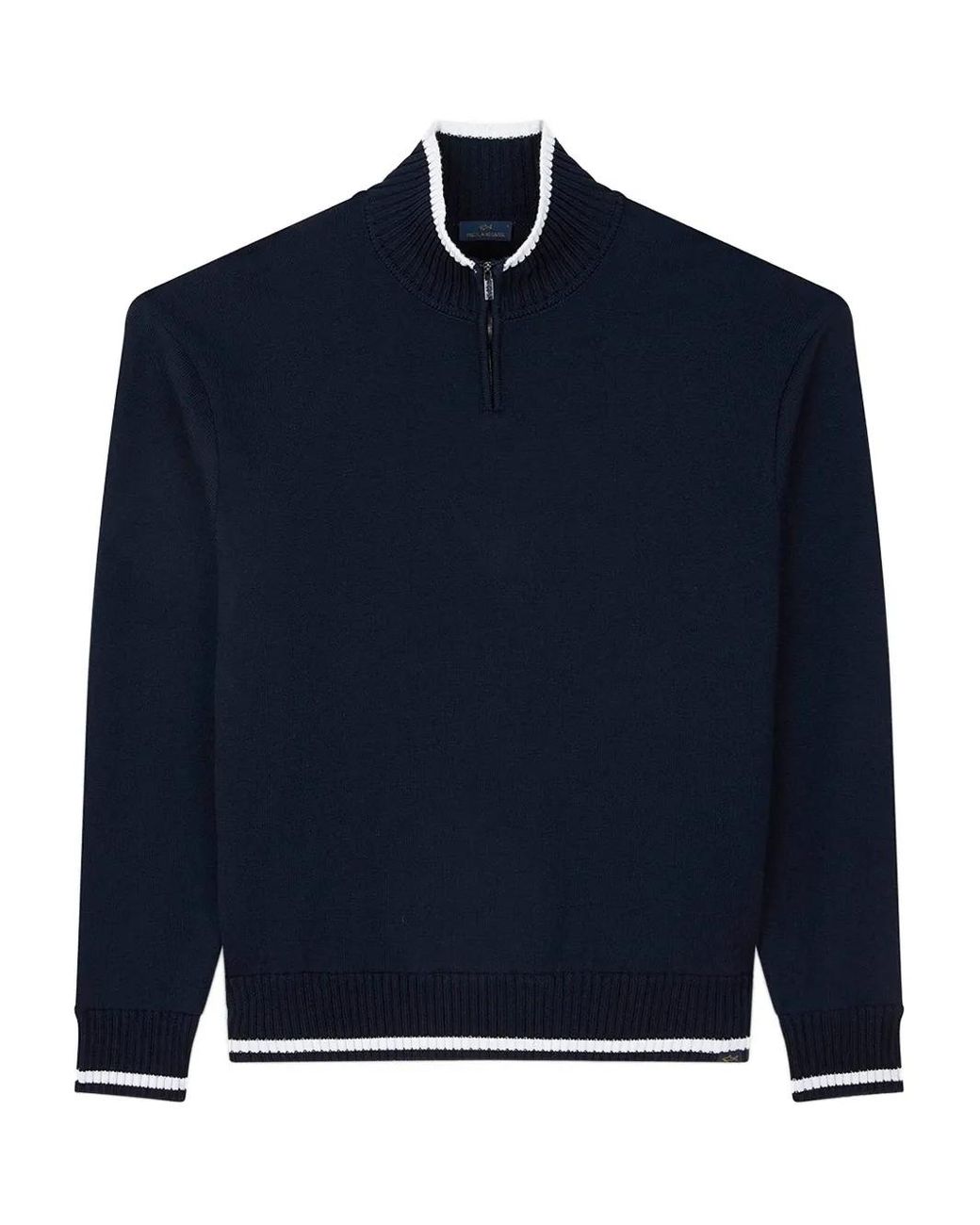Jersey De Lana Con Media Cremallera Paul & Shark de hombre de color Blue