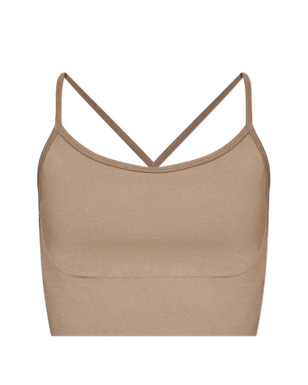 Rethinkit Studios Brown Seamless Criss-Cross Performance Top