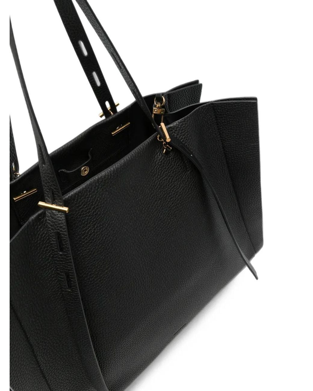 MINOBOSSI Black Pebbled-Leather Tote Bag