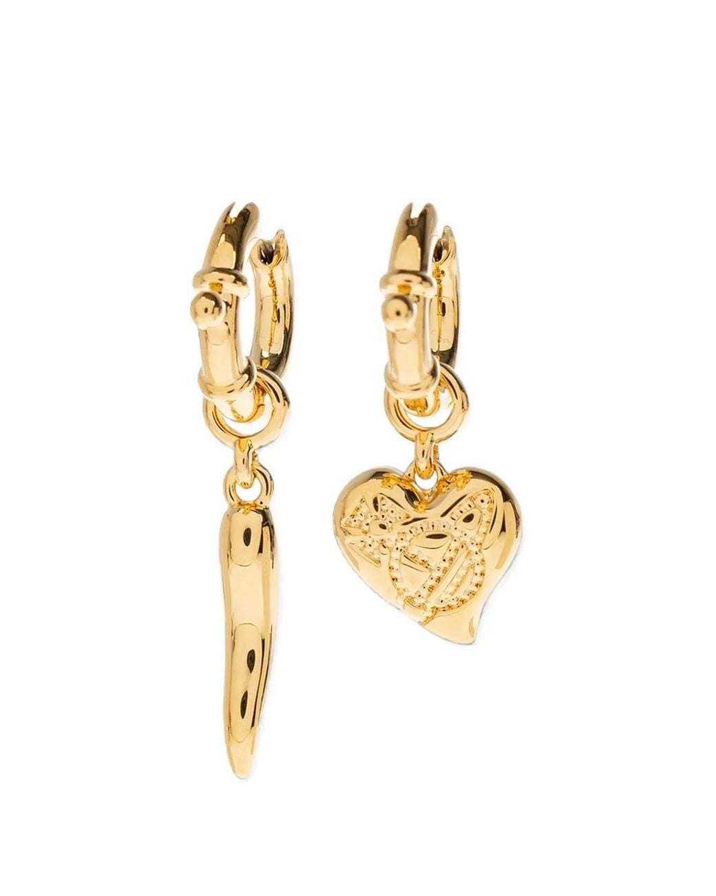 Vivienne Westwood Metallic Heart And Pepper Charm Earrings