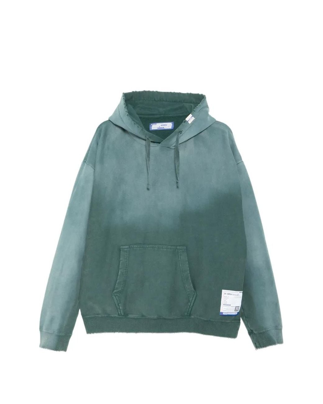 Maison Mihara Yasuhiro Green Sun Faded Like Distressed Hoodie for men