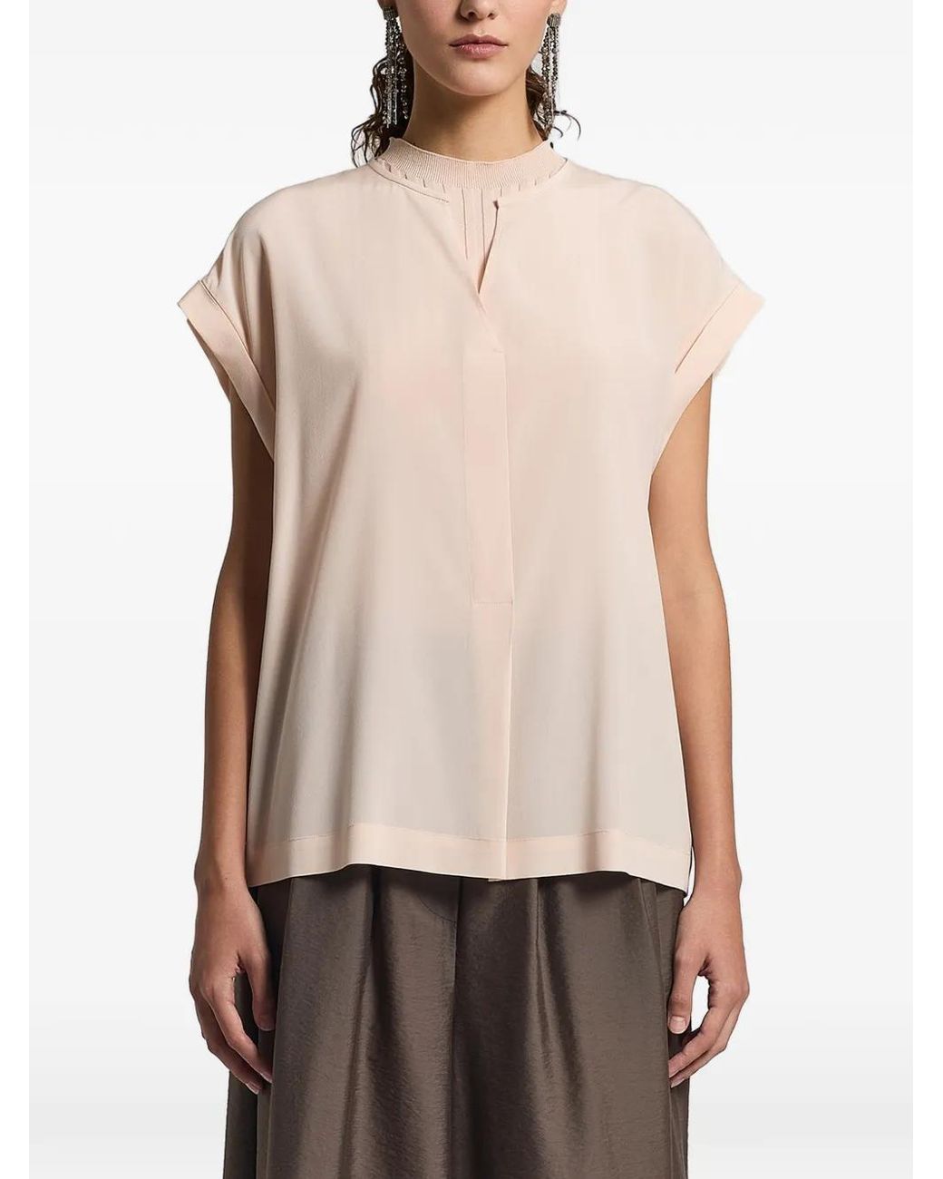 Top Con Cuello Redondo Peserico de color Natural